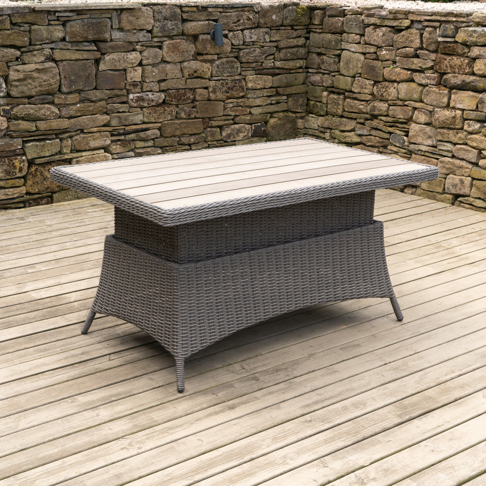 Olivia's Outdoor Stone Grey Rica Corner Set with Polywood Top
