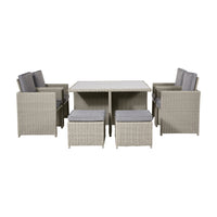 Olivia's Outdoor Stone Grey Coasta Cube Set with Ceramic Top