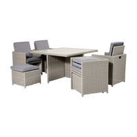 Olivia's Outdoor Stone Grey Coasta Cube Set with Ceramic Top