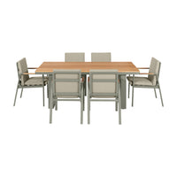 Olivia's Outdoor Oslo Limestone 6 Seater Dining Set