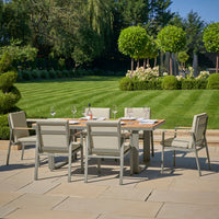 Olivia's Outdoor Oslo Limestone 6 Seater Dining Set