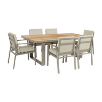 Olivia's Outdoor Oslo Limestone 6 Seater Dining Set