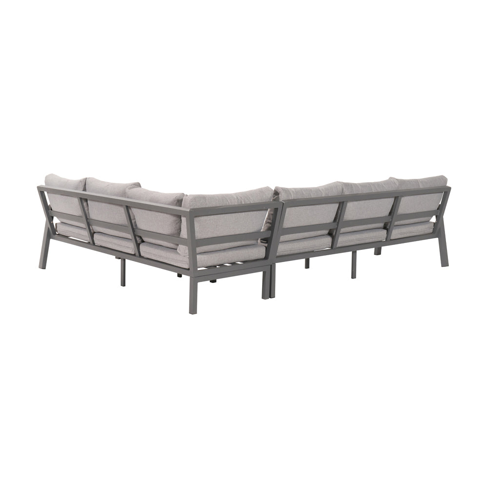 Olivia's Outdoor Oslo Anthracite Corner Set with Fire Pit Table