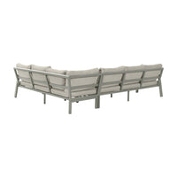 Olivia's Outdoor Oslo Limestone Corner Set including Fire Pit Table