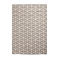 Olivia's Indoor Outdoor Silver, Grey and White Geometric Design Rug