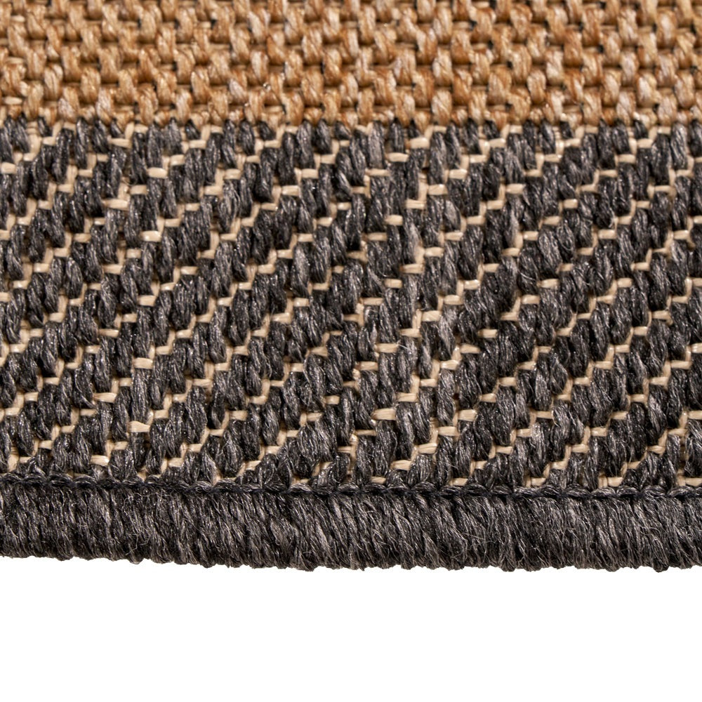 Olivia's Indoor Outdoor Natural and Black Border Design Rug