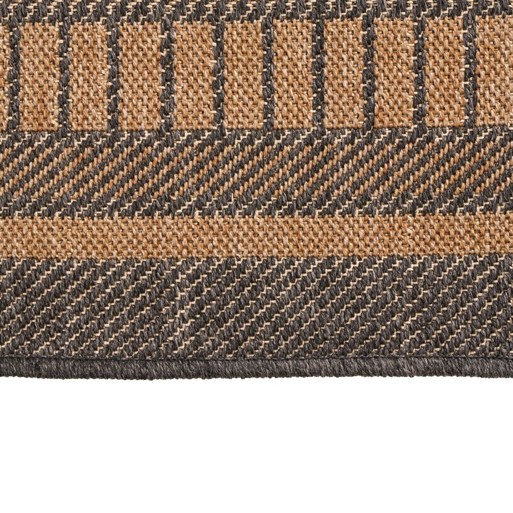 Olivia's Indoor Outdoor Natural and Black Border Design Rug