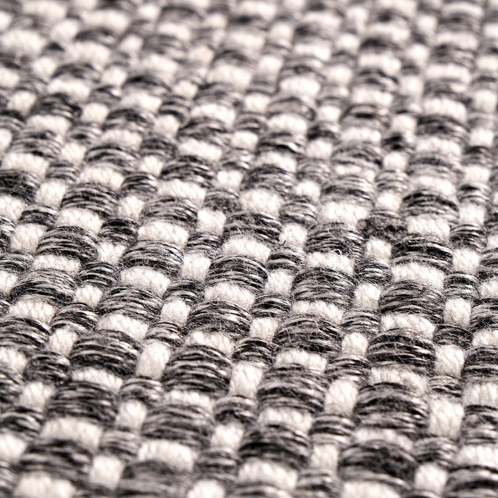 Olivia's Indoor Outdoor Graphite and White Basket Weave Design Rug