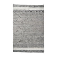 Olivia's Indoor Outdoor Grey and White Plaited Stripe Design Rug
