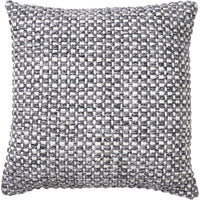 Olivia's Indoor Outdoor Graphite and White Basket Weave Design Scatter Cushion