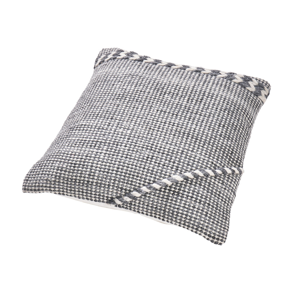 Olivia's Indoor Outdoor Grey and White Plaited Stripe Design Scatter Cushion