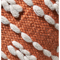 Olivia's Indoor Outdoor Terracotta and White Braid Design Scatter Cushion