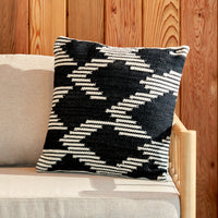 Olivia's Indoor Outdoor Black and White Chevron Design Scatter Cushion