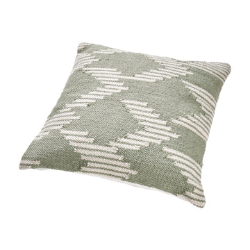 Olivia's Indoor Outdoor Sage and White Chevron Design Scatter Cushion