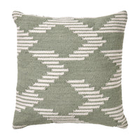 Olivia's Indoor Outdoor Sage and White Chevron Design Scatter Cushion