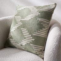 Olivia's Indoor Outdoor Sage and White Chevron Design Scatter Cushion