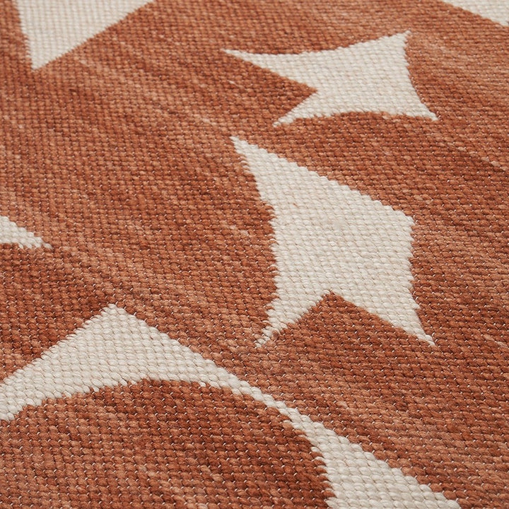 Indoor Outdoor Geometric Design Rug Large - Terracotta & Ivory Pacific Lifestyle 4