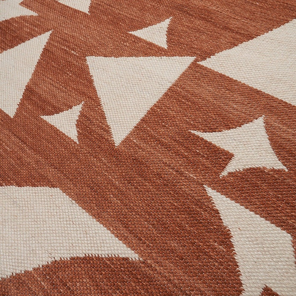 Indoor Outdoor Geometric Design Rug Large - Terracotta & Ivory Pacific Lifestyle 8