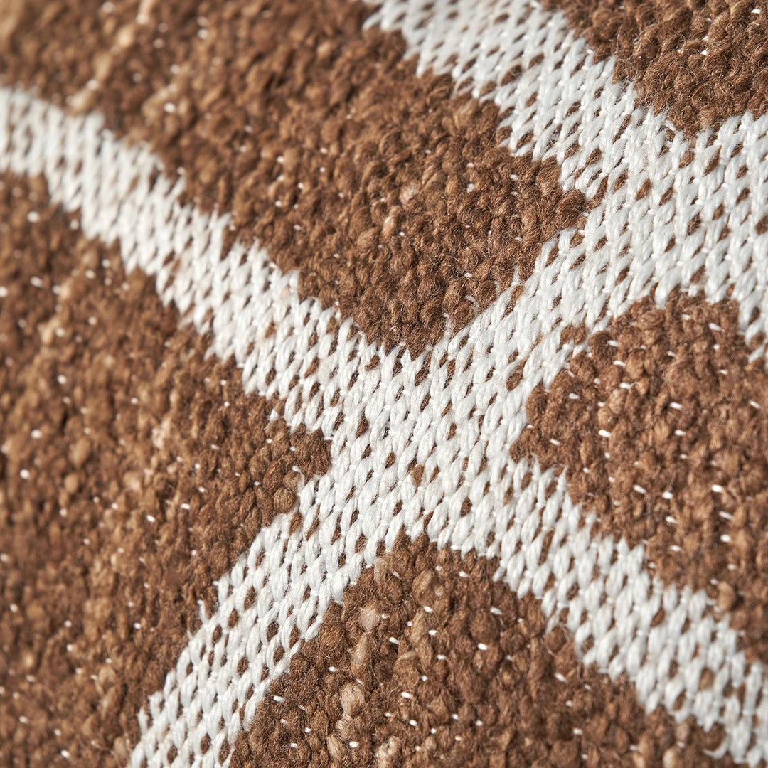 Indoor Outdoor Abstract Swirl Design Scatter Cushion - Chocolate Brown