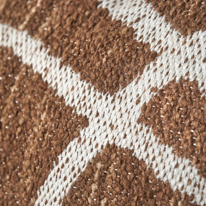 Indoor Outdoor Abstract Swirl Design Scatter Cushion - Chocolate Brown