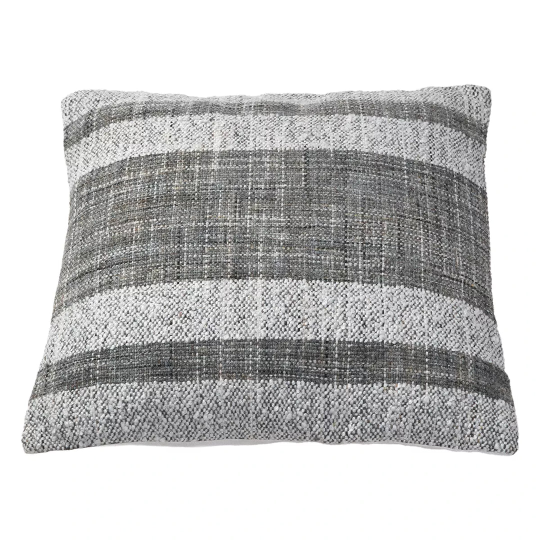 Indoor Outdoor Stripe Design Scatter Cushion - Steel Grey