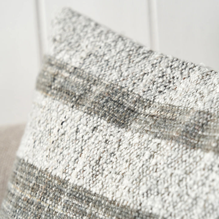 Indoor Outdoor Stripe Design Scatter Cushion - Steel Grey