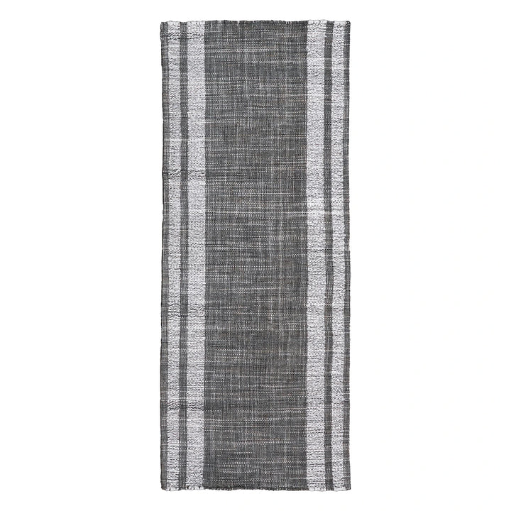 Indoor Outdoor Stripe Design Runner Rug - Steel Grey