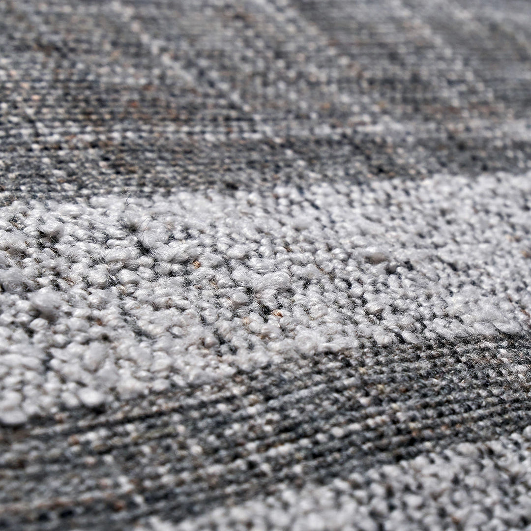 Indoor Outdoor Stripe Design Runner Rug - Steel Grey