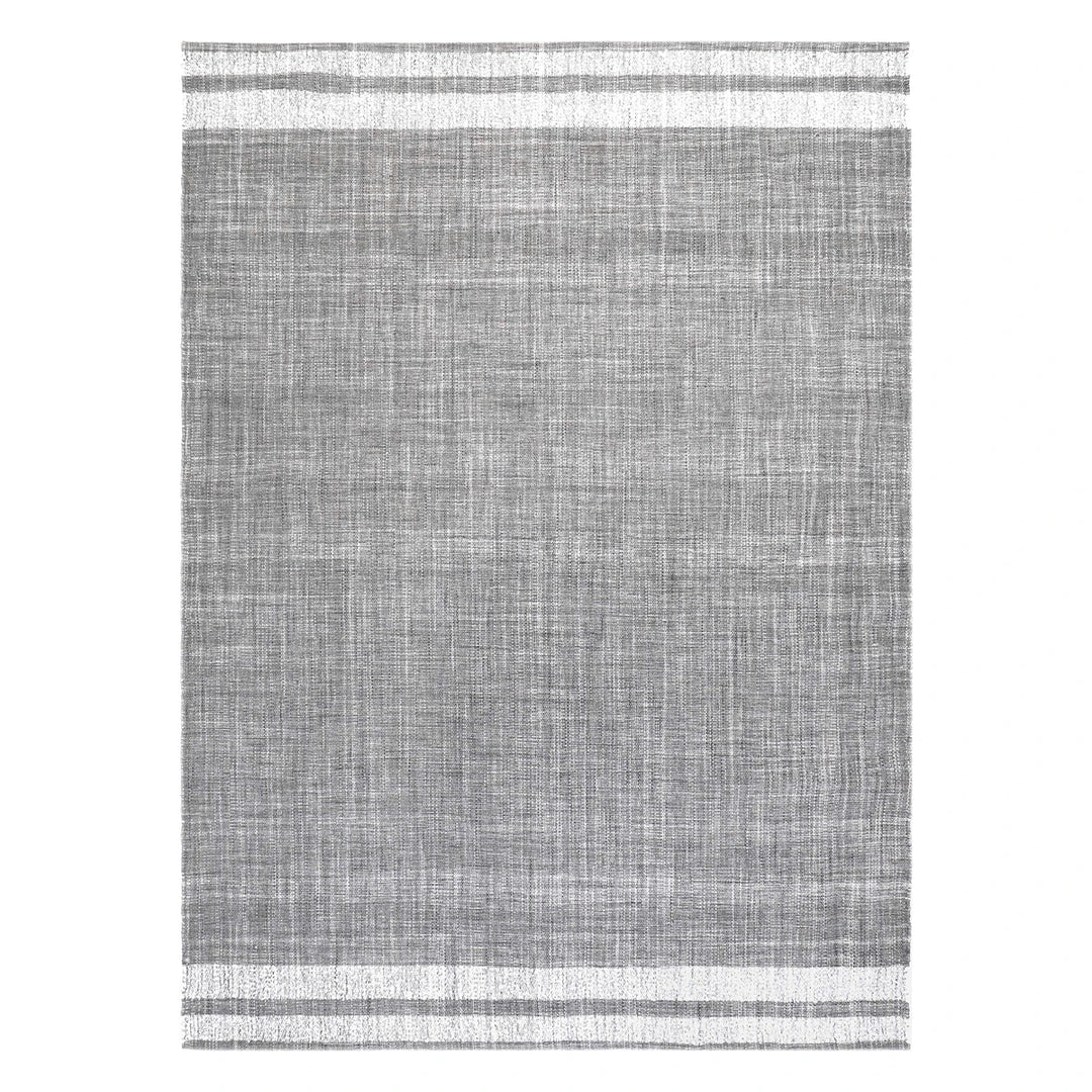 Indoor Outdoor Stripe Design Rug - Steel Grey