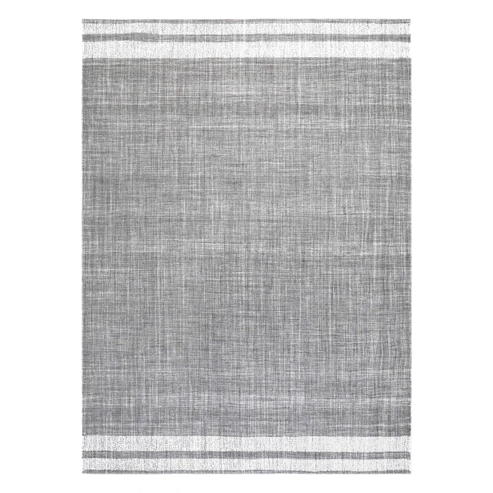 Indoor Outdoor Stripe Design Rug - Steel Grey