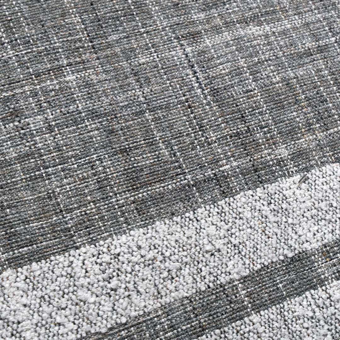 Indoor Outdoor Stripe Design Rug - Steel Grey