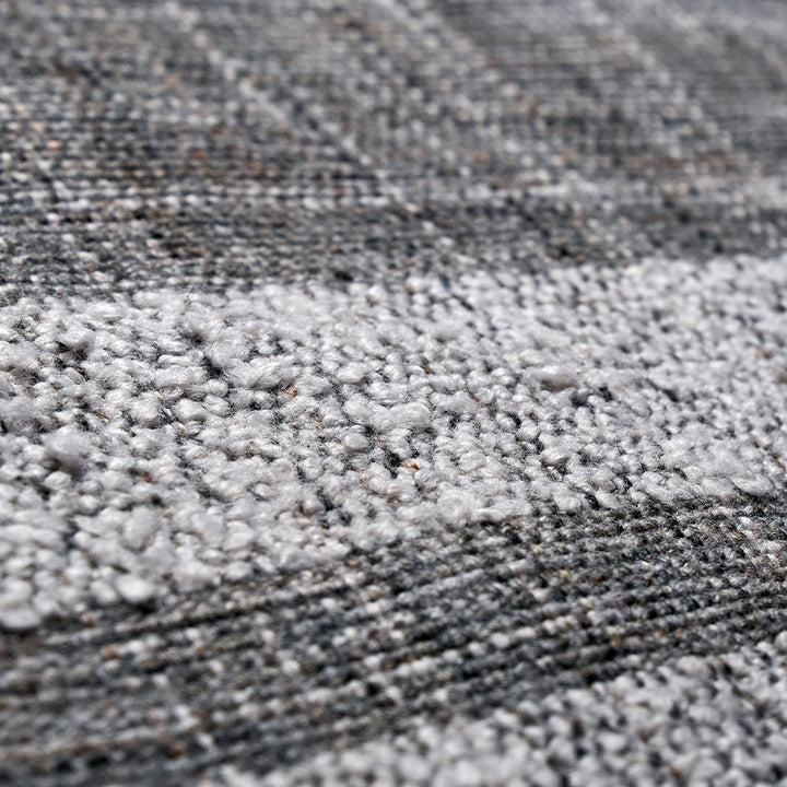 Indoor Outdoor Stripe Design Rug - Steel Grey