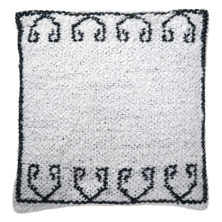 Indoor Outdoor Greek Key Design Scatter Cushion - White