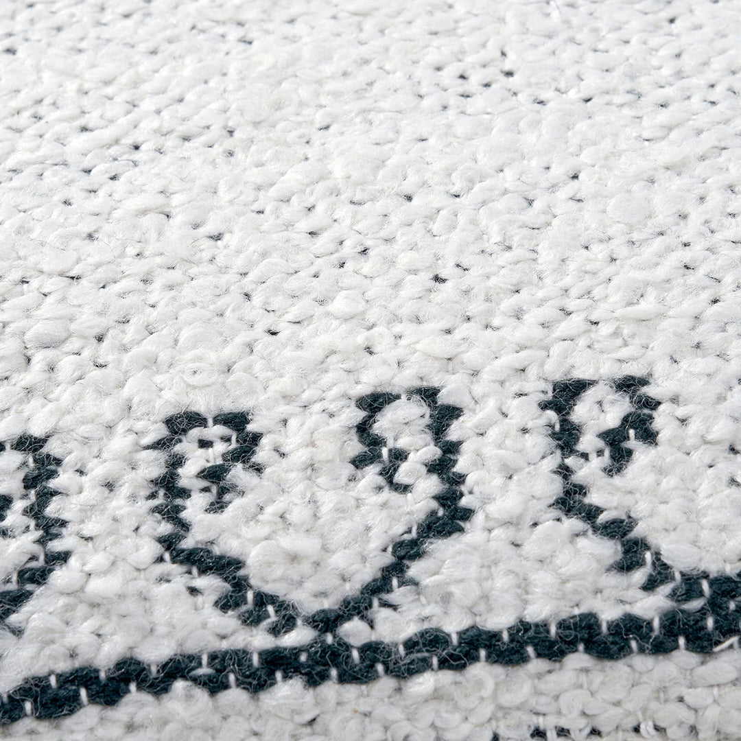 Indoor Outdoor Greek Key Design Scatter Cushion - White