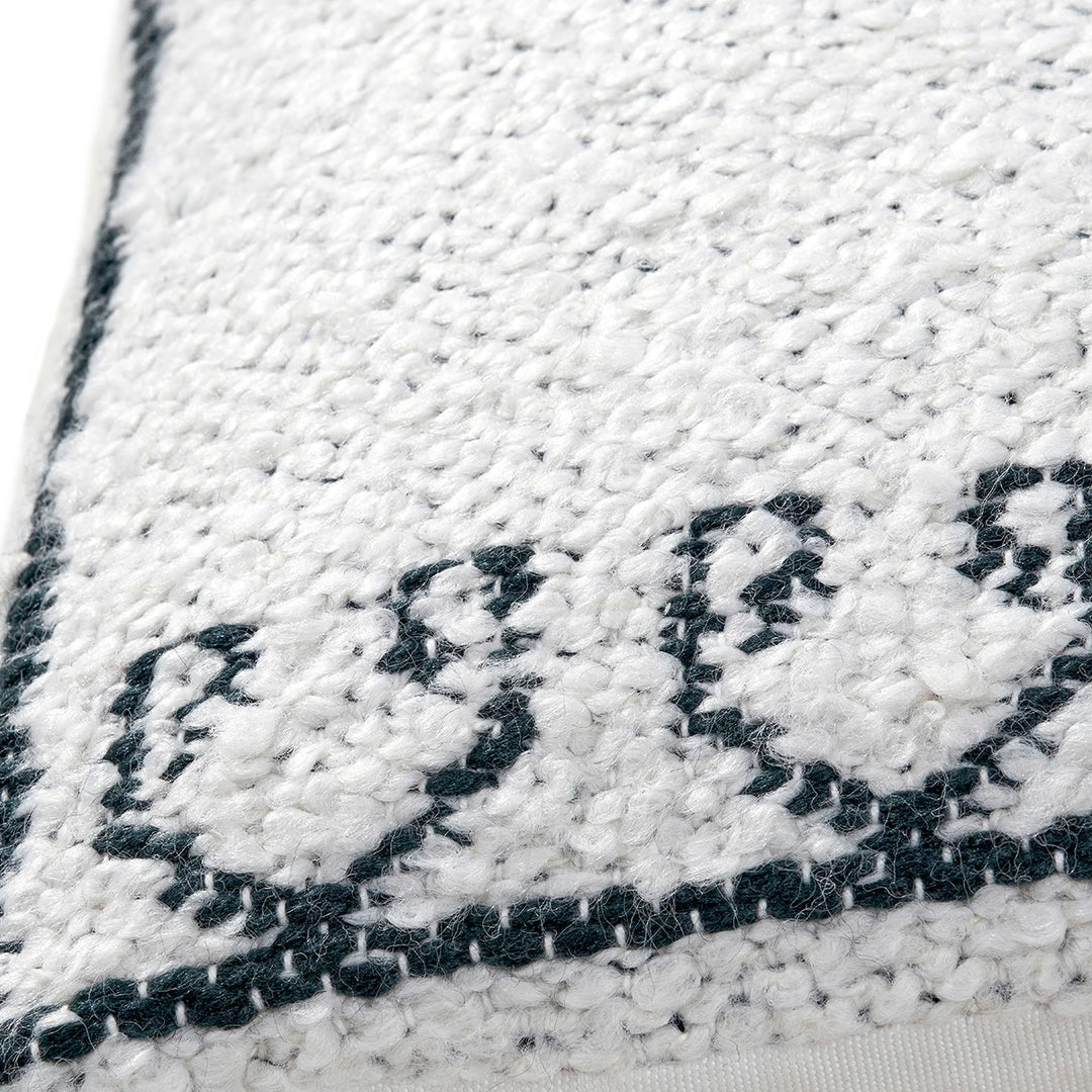 Indoor Outdoor Greek Key Design Scatter Cushion - White