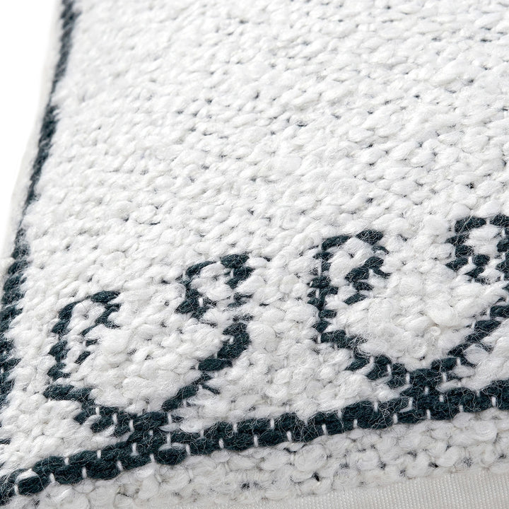 Indoor Outdoor Greek Key Design Scatter Cushion - White