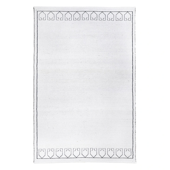 Indoor Outdoor Greek Key Design Rug - White