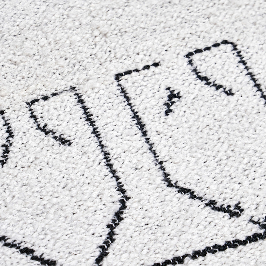 Indoor Outdoor Greek Key Design Rug - White