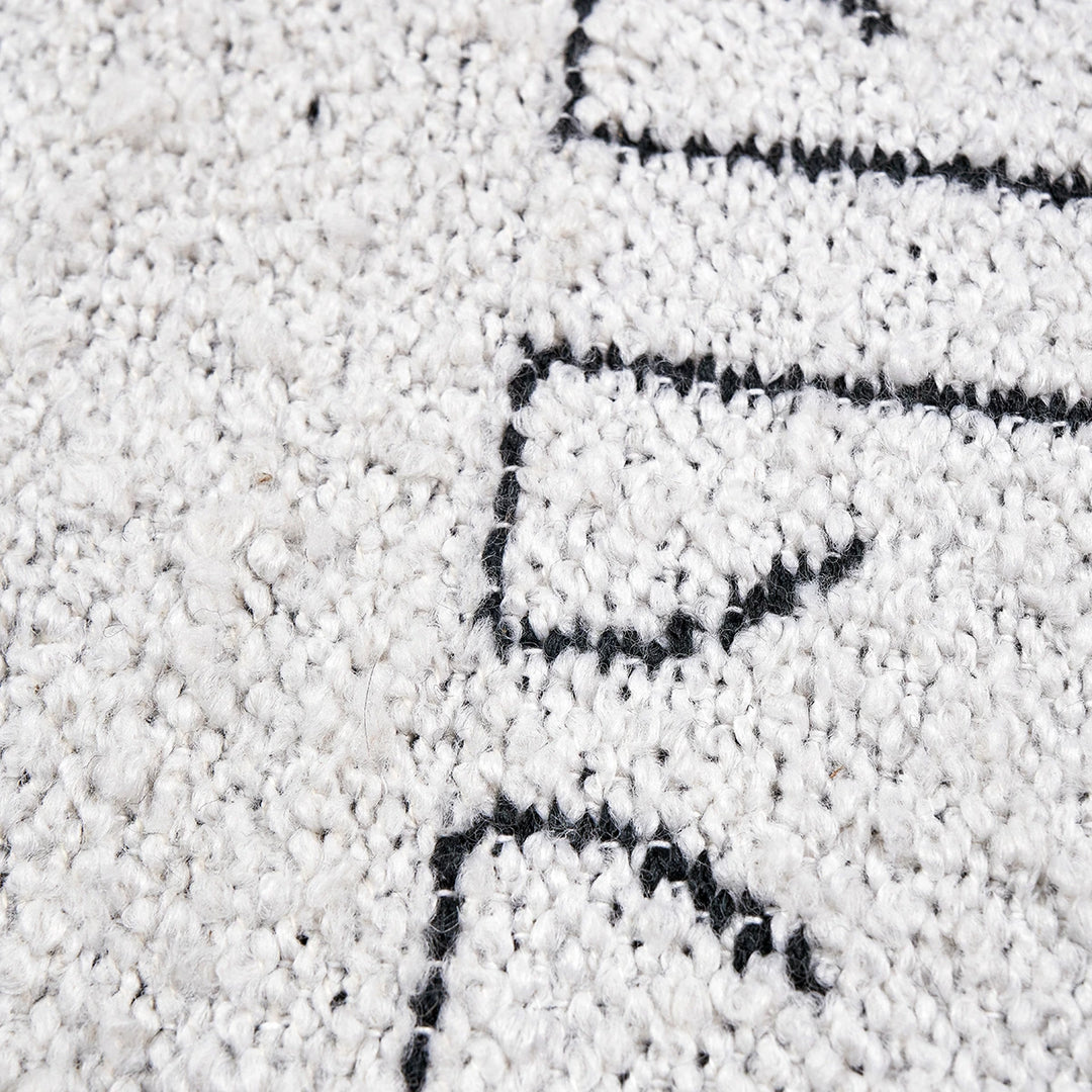 Indoor Outdoor Greek Key Design Rug - White