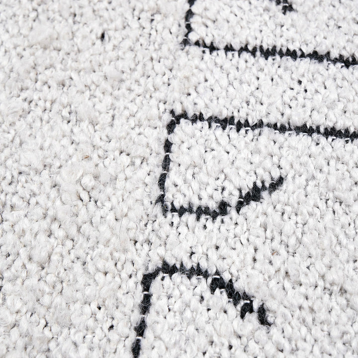 Indoor Outdoor Greek Key Design Rug - White