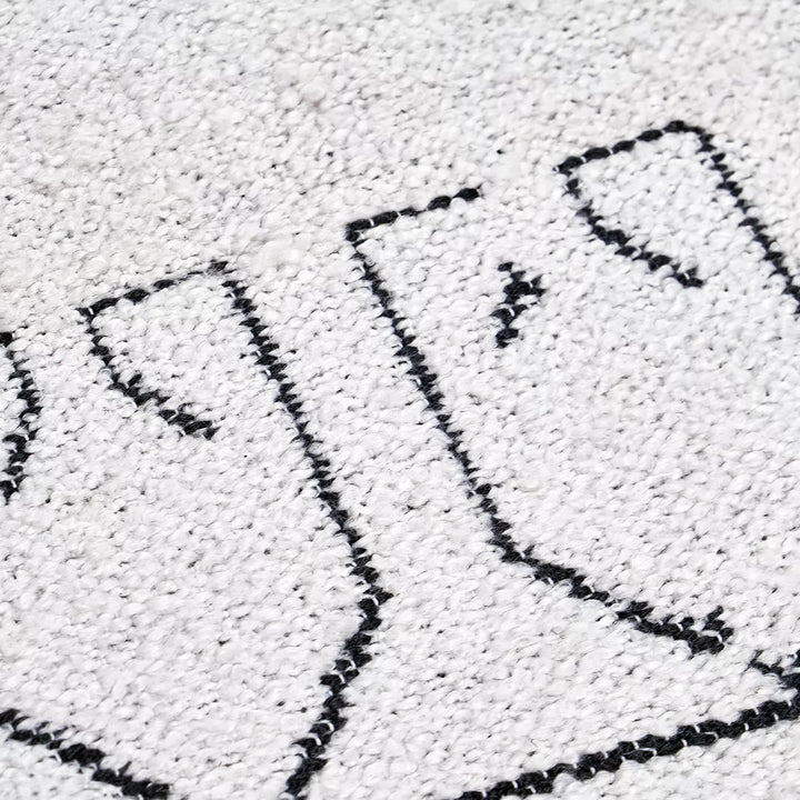 Indoor Outdoor Greek Key Design Rug - White