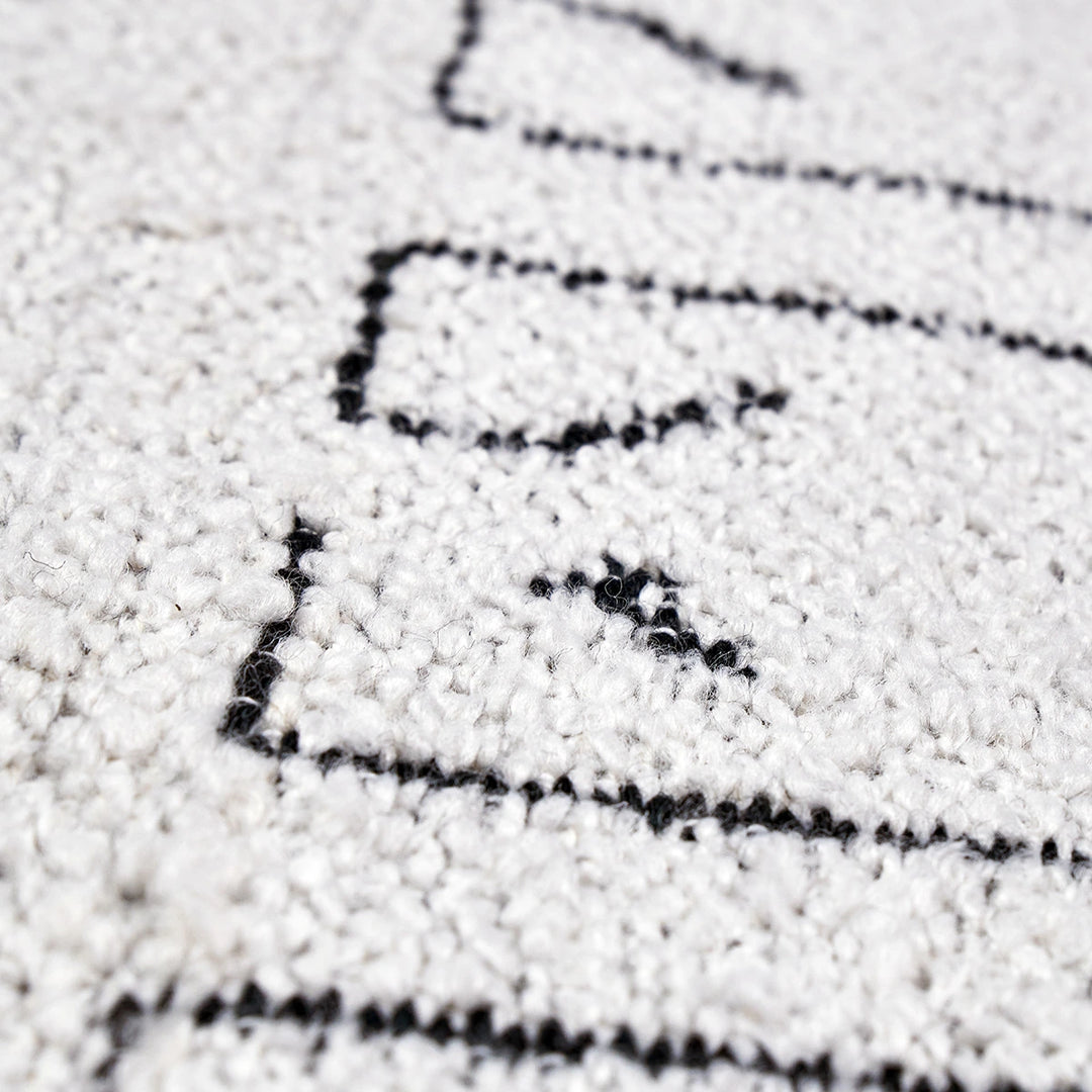 Indoor Outdoor Greek Key Design Rug - White
