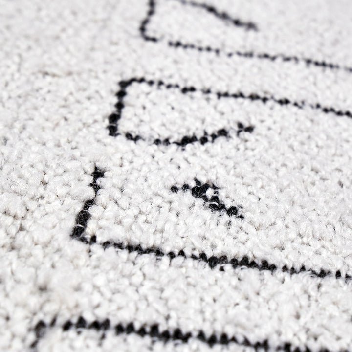 Indoor Outdoor Greek Key Design Rug - White
