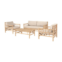 Olivia's Outdoor Azure Natural Bamboo Finish Lounge Set