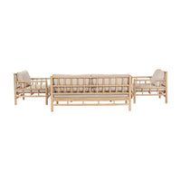 Olivia's Outdoor Azure Natural Bamboo Finish Lounge Set