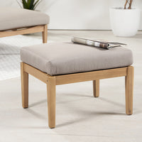 Olivia's Outdoor Mauritius Light Teak Finish Footstool