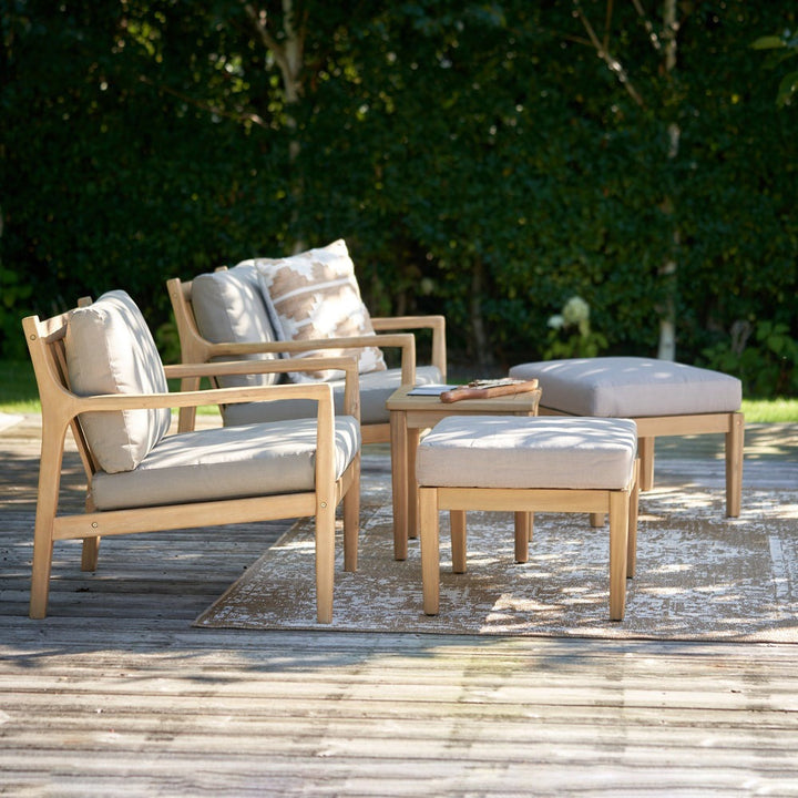 Mauritius 5 Piece Hocker Set - Light Teak Finish Pacific Lifestyle 3