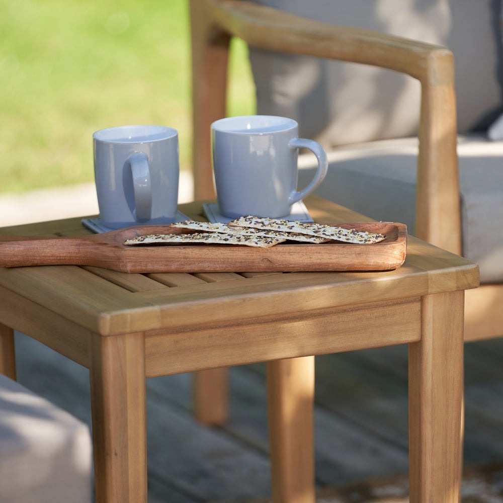 Mauritius 5 Piece Hocker Set - Light Teak Finish Pacific Lifestyle 5