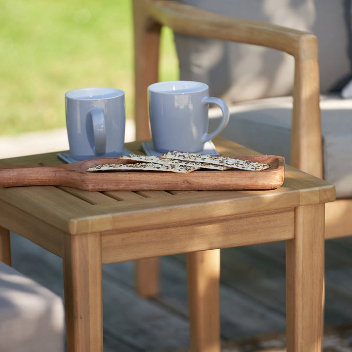 Mauritius 5 Piece Hocker Set - Light Teak Finish Pacific Lifestyle 5