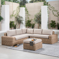 Olivia's Outdoor Garda Natural Antique Corner Set